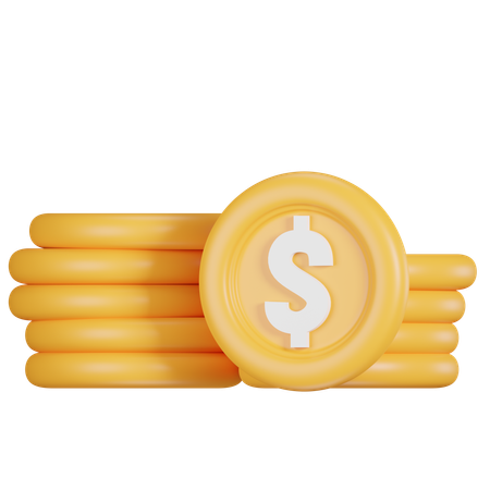 Dollar Coins  3D Icon