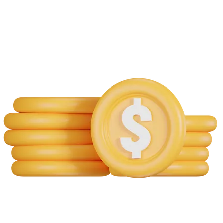 Dollar Coins  3D Icon