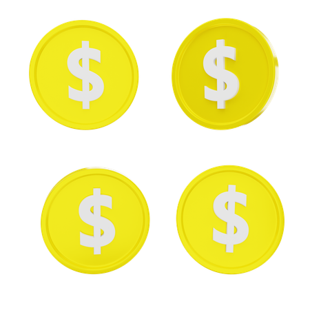 Dollar Coins  3D Icon