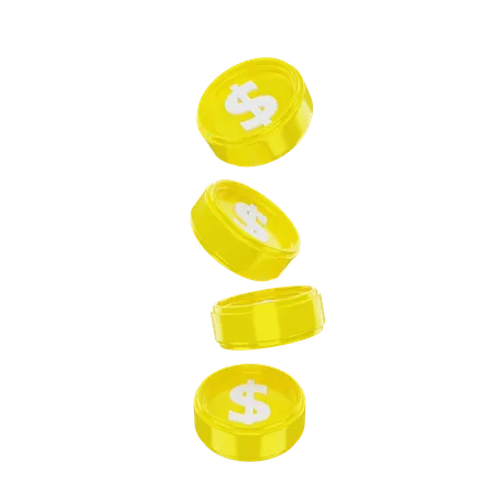 Dollar Coins  3D Icon