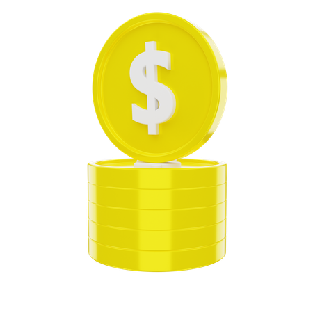 Dollar Coins  3D Icon