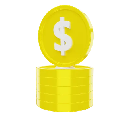 Dollar Coins  3D Icon