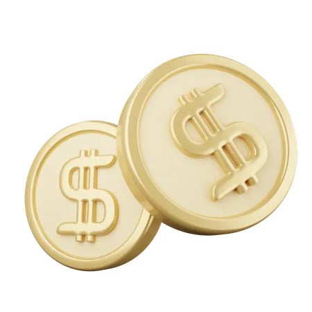 Dollar Coins  3D Icon