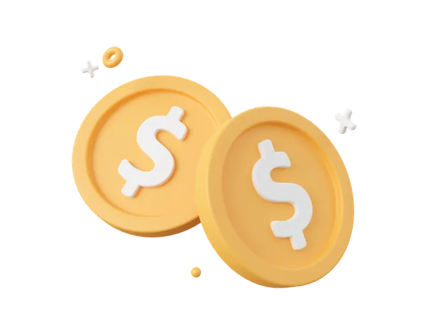 Dollar Coins  3D Icon