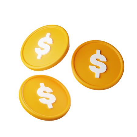 Dollar Coins  3D Icon