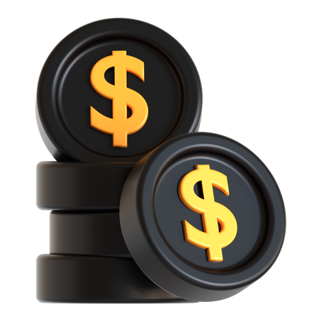 Dollar Coins  3D Icon