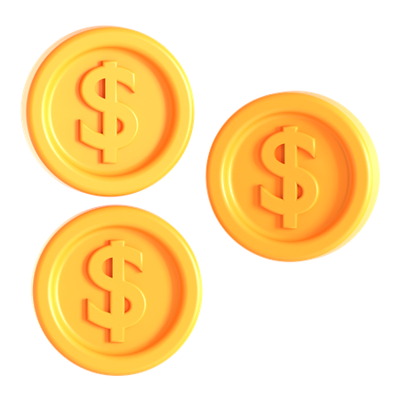 Dollar Coins  3D Icon