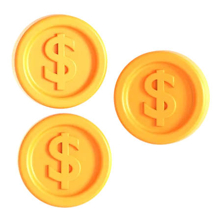 Dollar Coins  3D Icon