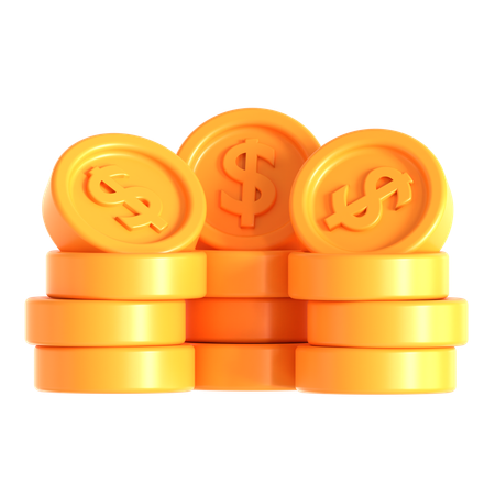 Dollar Coins  3D Icon