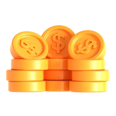 Dollar Coins  3D Icon