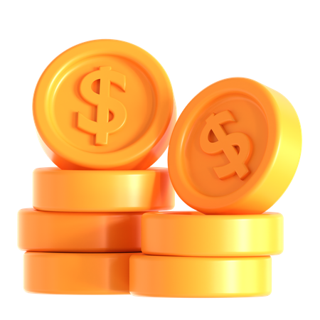 Dollar Coins  3D Icon