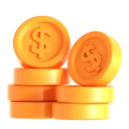 Dollar Coins  3D Icon