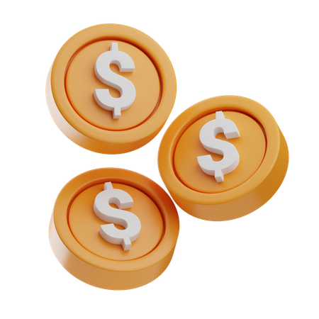 Dollar Coins  3D Icon