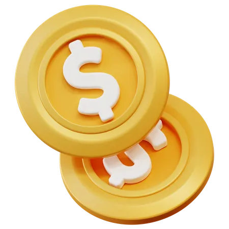 Dollar Coins  3D Icon