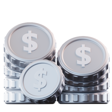 Dollar Coins  3D Icon