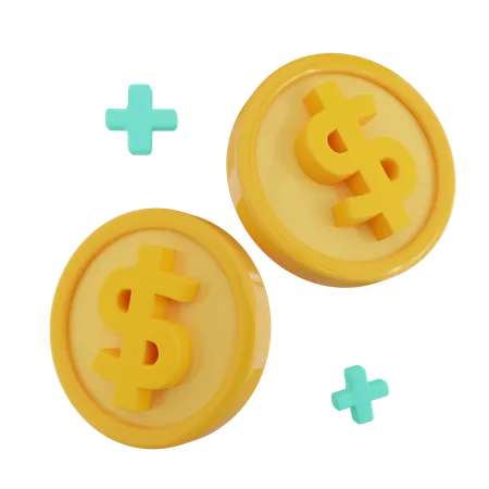 Dollar Coins  3D Icon