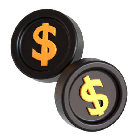 Dollar Coins  3D Icon