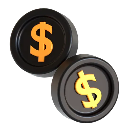 Dollar Coins  3D Icon