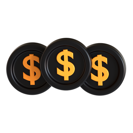 Dollar Coins  3D Icon