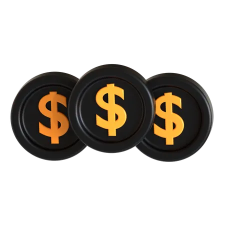 Dollar Coins  3D Icon