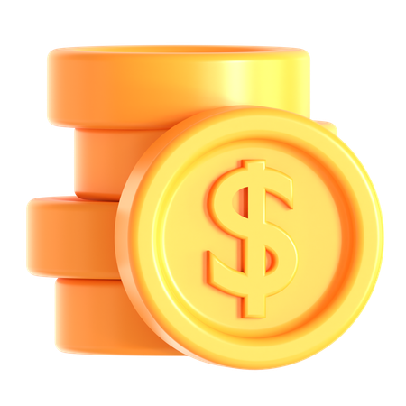 Dollar Coins  3D Icon