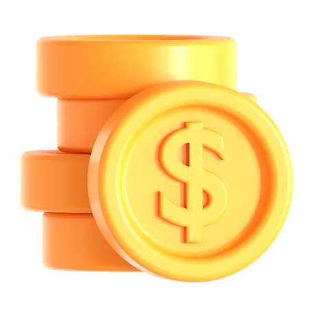 Dollar Coins  3D Icon