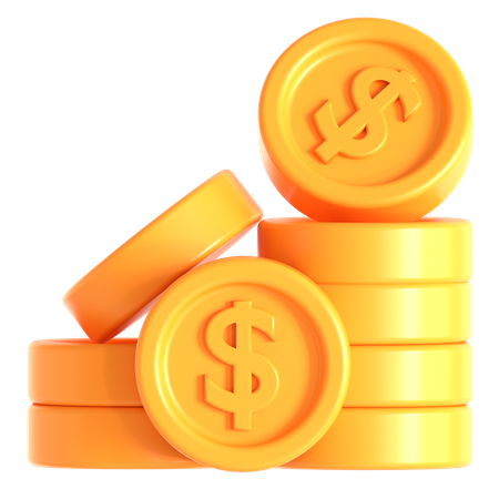 Dollar Coins  3D Icon