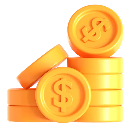 Dollar Coins  3D Icon