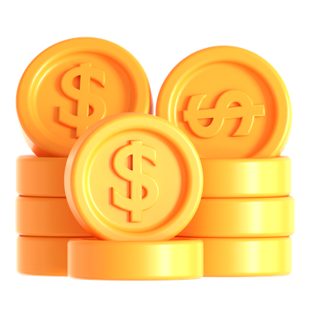 Dollar Coins  3D Icon