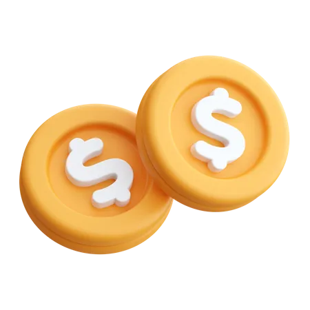 Dollar Coins  3D Icon