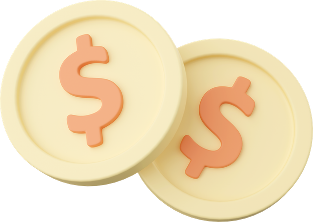 Dollar Coins  3D Icon