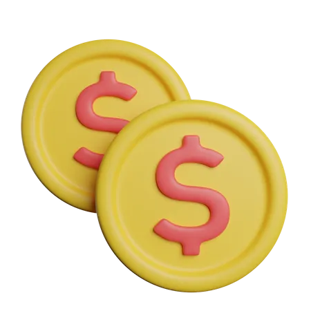 Dollar Coins  3D Icon