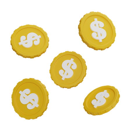 Dollar Coins  3D Icon