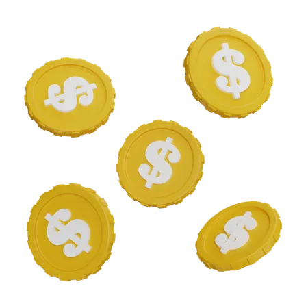 Dollar Coins  3D Icon