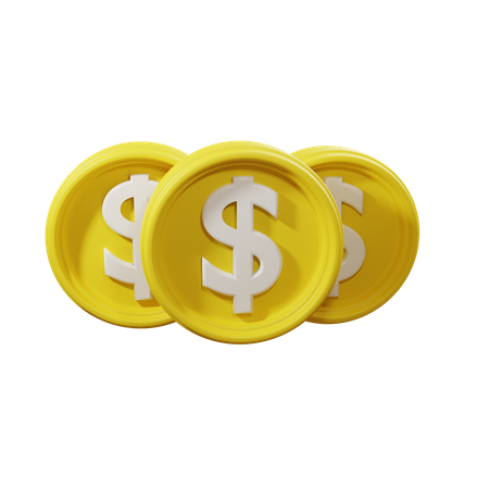 Dollar Coins  3D Icon