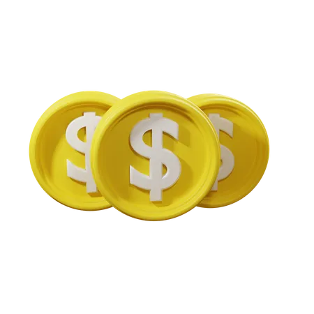 Dollar Coins  3D Icon