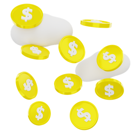 Dollar Coins  3D Icon