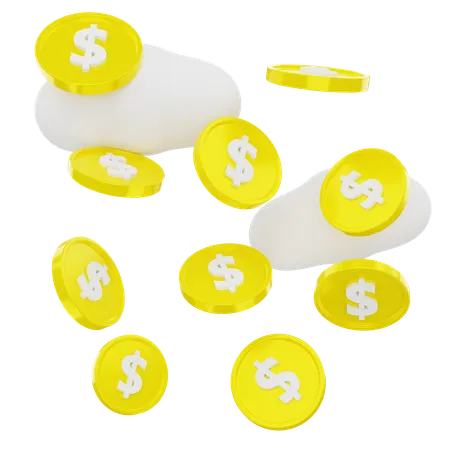 Dollar Coins  3D Icon