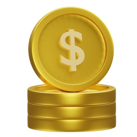 Dollar Coins  3D Icon