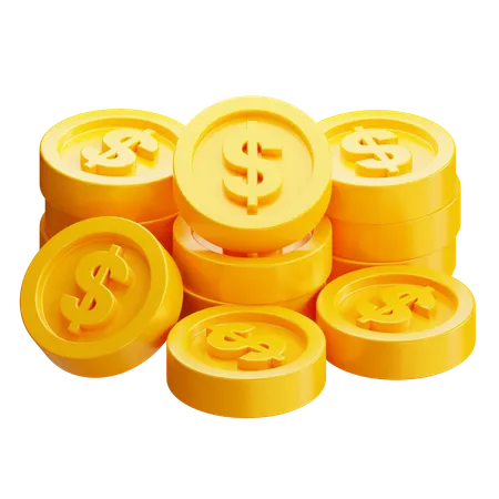 Dollar Coins  3D Icon