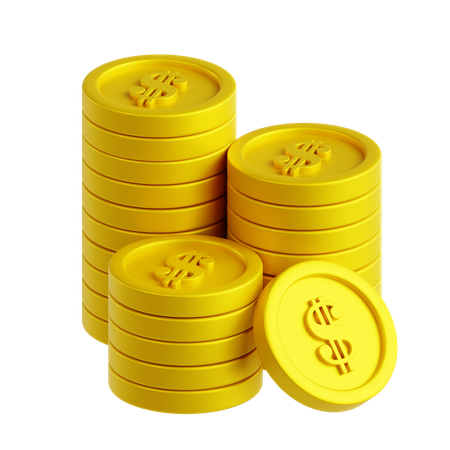 Dollar Coins  3D Icon