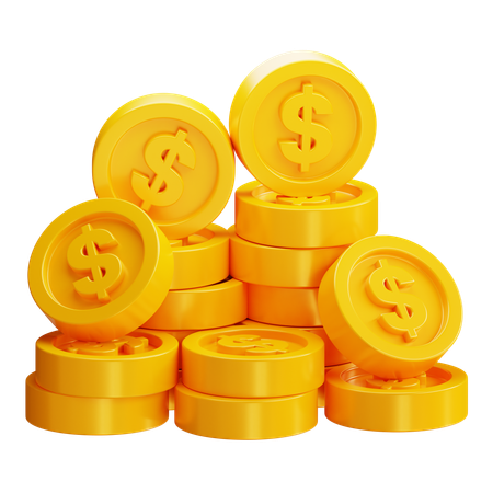 Dollar Coins  3D Icon