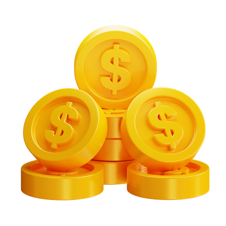 Dollar Coins  3D Icon