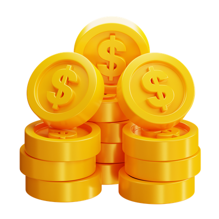 Dollar Coins  3D Icon