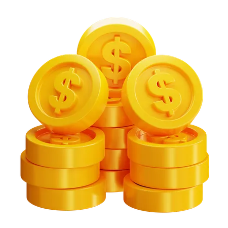 Dollar Coins  3D Icon