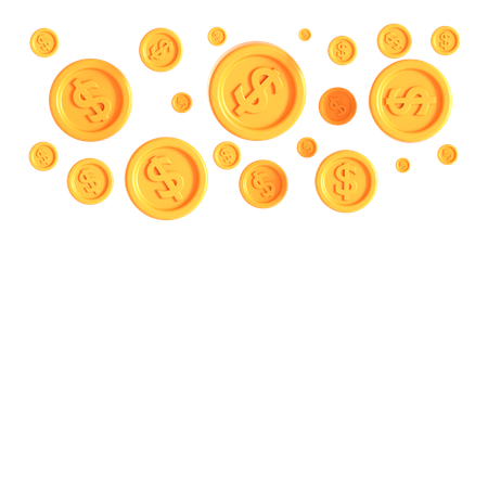 Dollar Coins  3D Icon