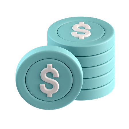 Dollar coins  3D Icon