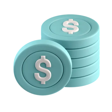 Dollar coins  3D Icon