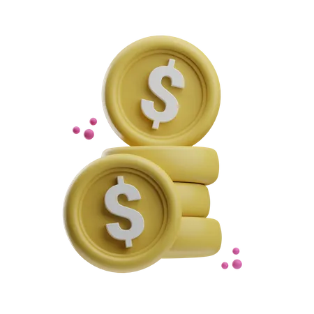 Dollar Coins  3D Icon