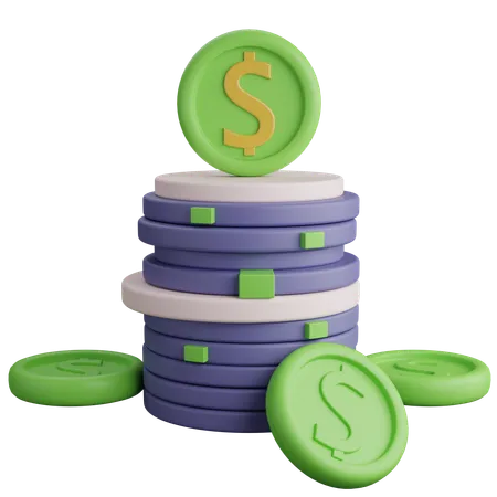 Dollar Coins  3D Icon